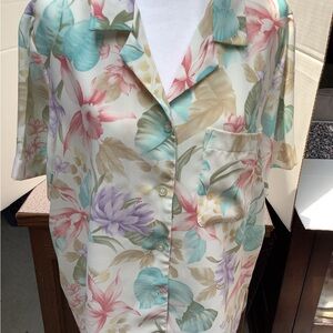 Alfred Dunner Multicolor Floral Button-Down Shirt